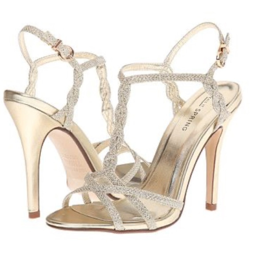 Gold Call It Spring T Strap Sandal